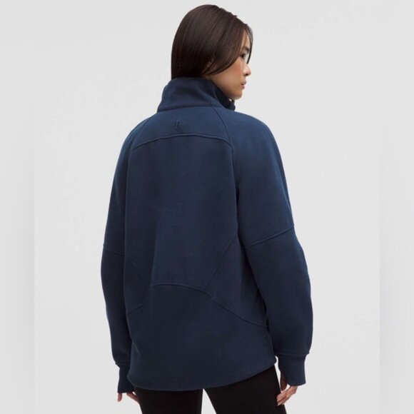 Lululemon Scuba Oversized Funnel-Neck Half Zip *LongClub Blue / Gold - Picture 2 of 7